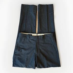 Epaulet Wool Pants 27 Charcoal Gray Made in USA Brooklyn NYC Dress Minimalist